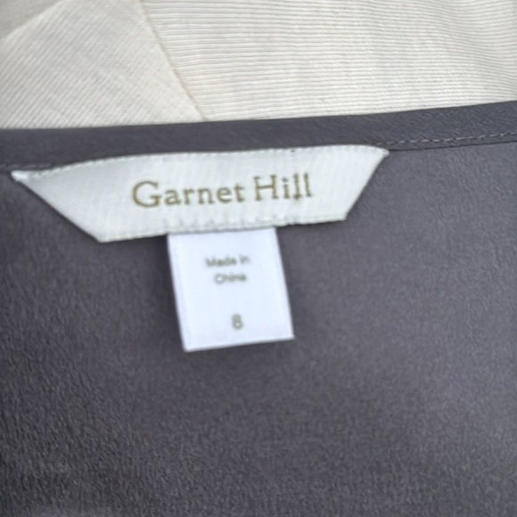 Garnet Hill Gray 100% Silk Soft Tiered Ruffle Sleeveless Slip Tank Dress size 8 - Picture 5 of 7